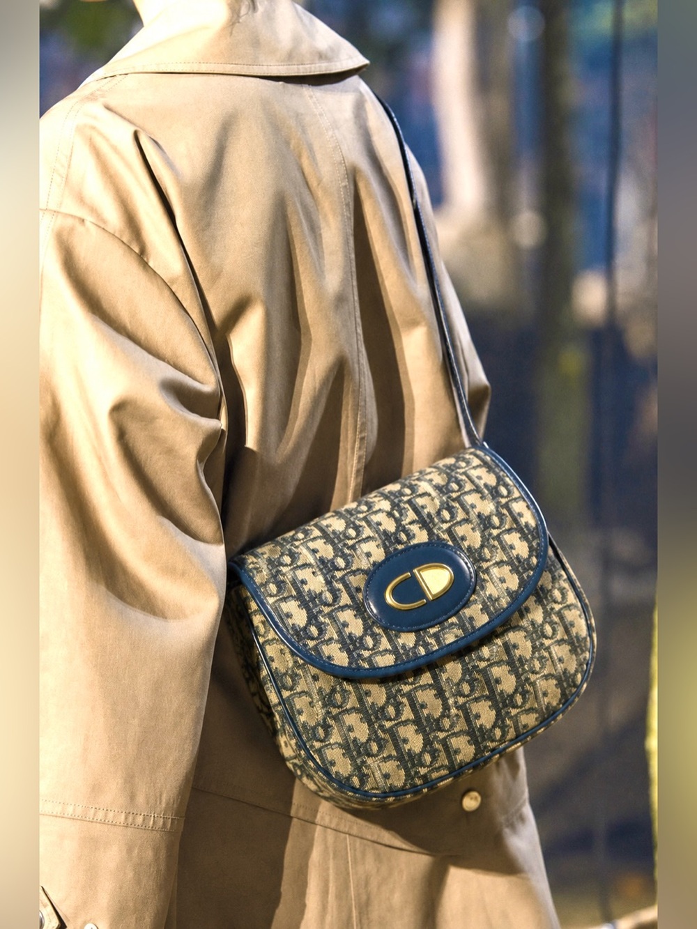 Christian Dior Trotter Monogram Canvas Flap Shoulder Crossbody Vintage Purse Bag - Picture 4 of 12